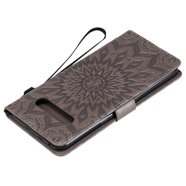 For LG V60 ThinQ 5G Embossed Sunflower Pattern Horizontal Flip PU Leather Case with Holder & Card Slots & Wallet & Lanyard
