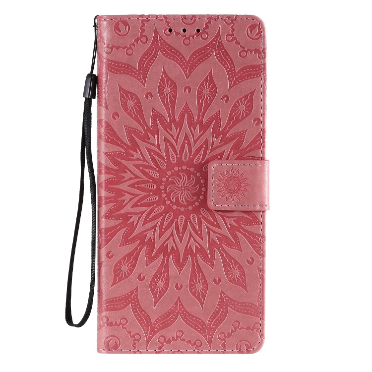For LG V60 ThinQ 5G Embossed Sunflower Pattern Horizontal Flip PU Leather Case with Holder & Card Slots & Wallet & Lanyard