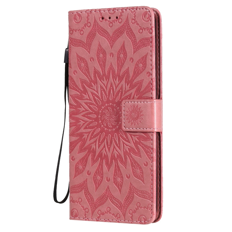 For LG V60 ThinQ 5G Embossed Sunflower Pattern Horizontal Flip PU Leather Case with Holder & Card Slots & Wallet & Lanyard