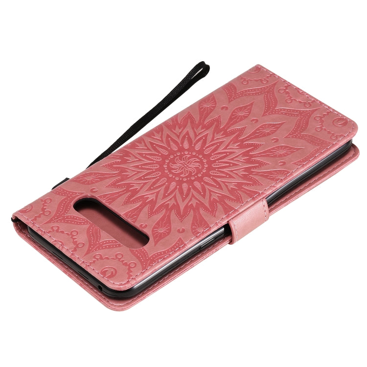 For LG V60 ThinQ 5G Embossed Sunflower Pattern Horizontal Flip PU Leather Case with Holder & Card Slots & Wallet & Lanyard