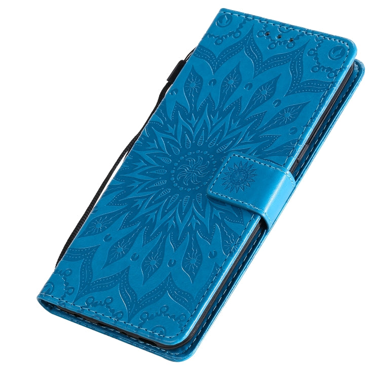 For LG V60 ThinQ 5G Embossed Sunflower Pattern Horizontal Flip PU Leather Case with Holder & Card Slots & Wallet & Lanyard