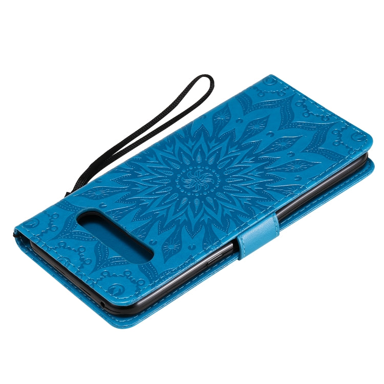 For LG V60 ThinQ 5G Embossed Sunflower Pattern Horizontal Flip PU Leather Case with Holder & Card Slots & Wallet & Lanyard