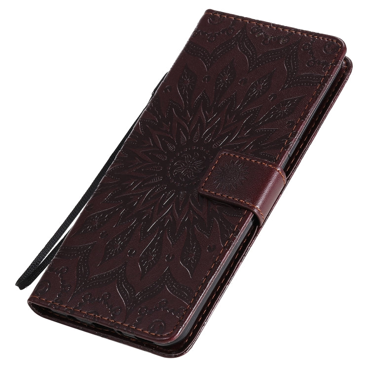 For LG V60 ThinQ 5G Embossed Sunflower Pattern Horizontal Flip PU Leather Case with Holder & Card Slots & Wallet & Lanyard