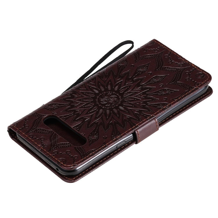 For LG V60 ThinQ 5G Embossed Sunflower Pattern Horizontal Flip PU Leather Case with Holder & Card Slots & Wallet & Lanyard