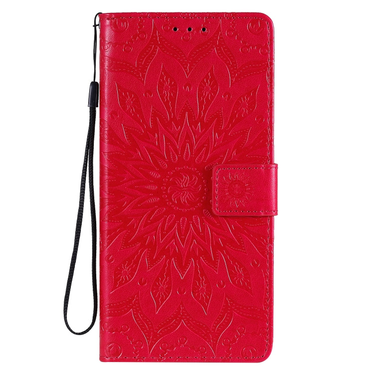 For LG V60 ThinQ 5G Embossed Sunflower Pattern Horizontal Flip PU Leather Case with Holder & Card Slots & Wallet & Lanyard