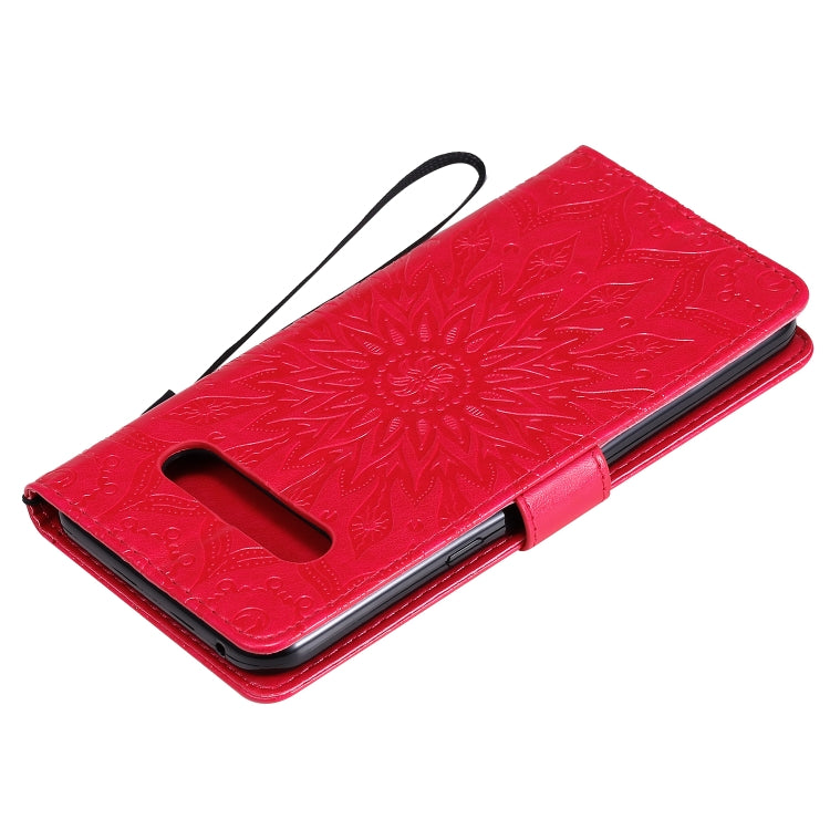 For LG V60 ThinQ 5G Embossed Sunflower Pattern Horizontal Flip PU Leather Case with Holder & Card Slots & Wallet & Lanyard