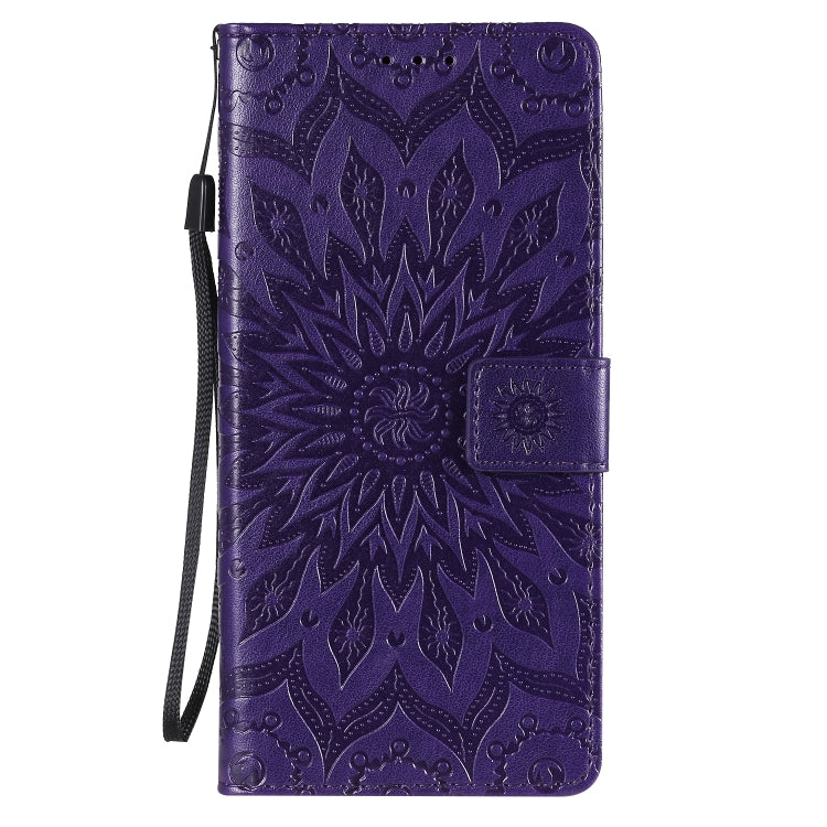 For LG V60 ThinQ 5G Embossed Sunflower Pattern Horizontal Flip PU Leather Case with Holder & Card Slots & Wallet & Lanyard