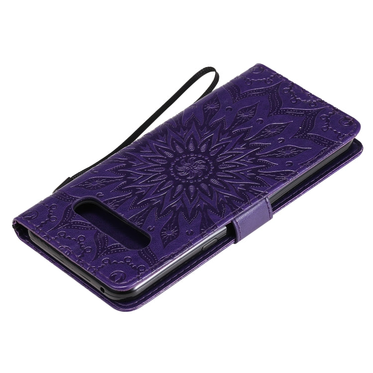 For LG V60 ThinQ 5G Embossed Sunflower Pattern Horizontal Flip PU Leather Case with Holder & Card Slots & Wallet & Lanyard