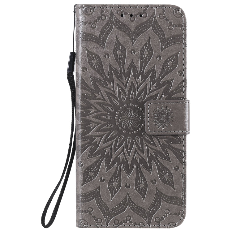For Motorola Moto G8 Power Lite Embossed Sunflower Pattern Horizontal Flip PU Leather Case with Holder & Card Slots & Wallet & Lanyard
