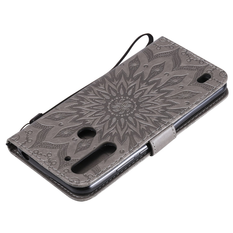 For Motorola Moto G8 Power Lite Embossed Sunflower Pattern Horizontal Flip PU Leather Case with Holder & Card Slots & Wallet & Lanyard