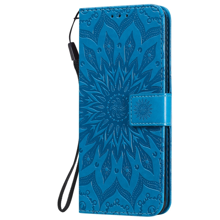 For Motorola Moto G8 Power Lite Embossed Sunflower Pattern Horizontal Flip PU Leather Case with Holder & Card Slots & Wallet & Lanyard