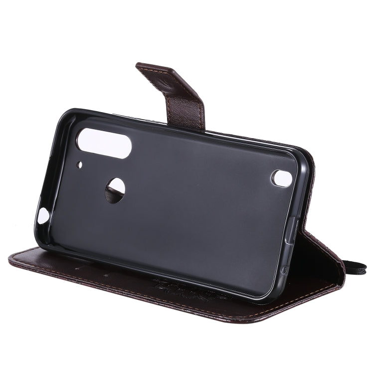 For Motorola Moto G8 Power Lite Embossed Sunflower Pattern Horizontal Flip PU Leather Case with Holder & Card Slots & Wallet & Lanyard