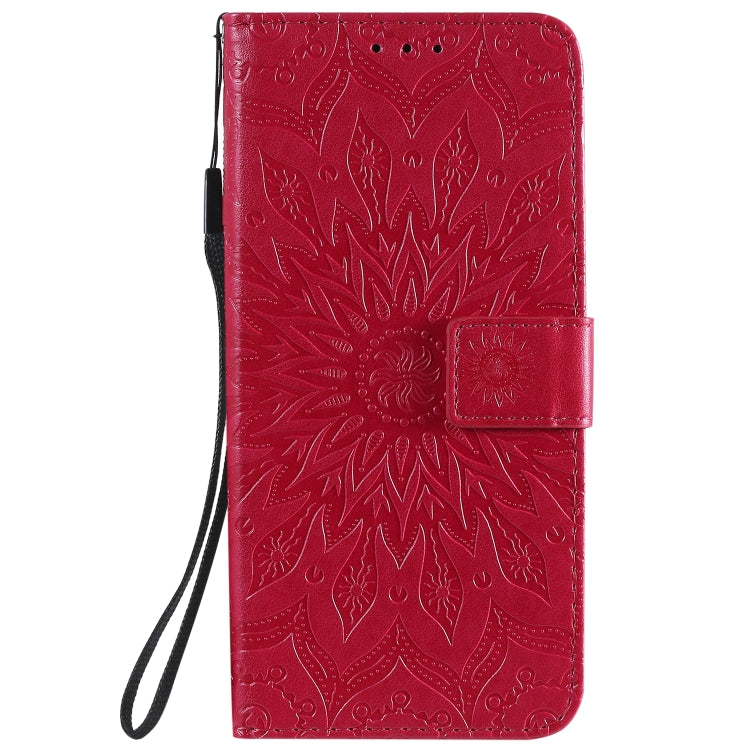 For Motorola Moto G8 Power Lite Embossed Sunflower Pattern Horizontal Flip PU Leather Case with Holder & Card Slots & Wallet & Lanyard