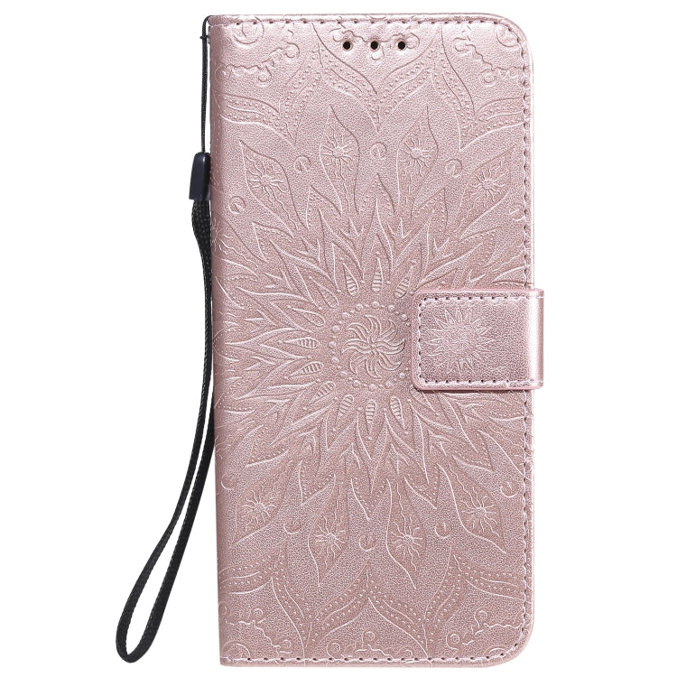 For Motorola Moto G8 Power Lite Embossed Sunflower Pattern Horizontal Flip PU Leather Case with Holder & Card Slots & Wallet & Lanyard