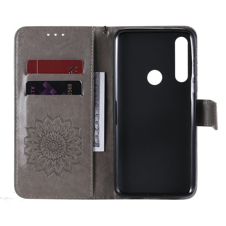 For Motorola Moto G Power Embossed Sunflower Pattern Horizontal Flip PU Leather Case with Holder & Card Slots & Wallet & Lanyard