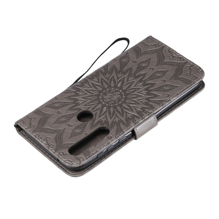 For Motorola Moto G Power Embossed Sunflower Pattern Horizontal Flip PU Leather Case with Holder & Card Slots & Wallet & Lanyard