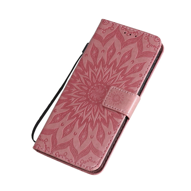 For Motorola Moto G Power Embossed Sunflower Pattern Horizontal Flip PU Leather Case with Holder & Card Slots & Wallet & Lanyard