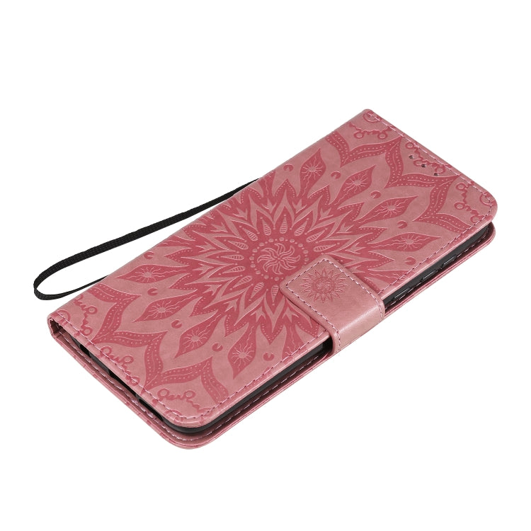 For Motorola Moto G Power Embossed Sunflower Pattern Horizontal Flip PU Leather Case with Holder & Card Slots & Wallet & Lanyard