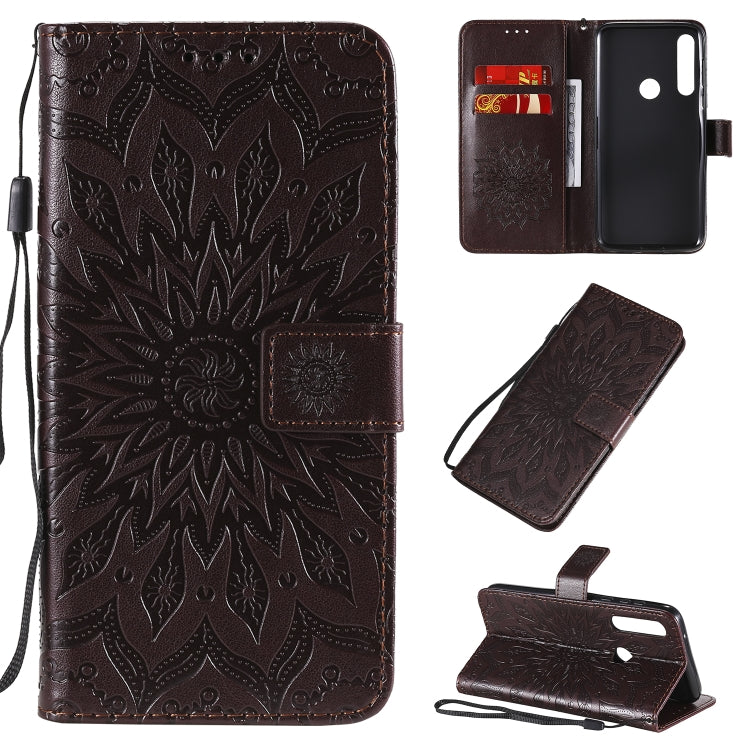 For Motorola Moto G Power Embossed Sunflower Pattern Horizontal Flip PU Leather Case with Holder & Card Slots & Wallet & Lanyard