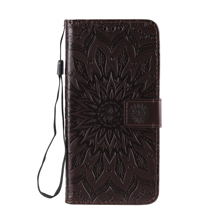 For Motorola Moto G Power Embossed Sunflower Pattern Horizontal Flip PU Leather Case with Holder & Card Slots & Wallet & Lanyard