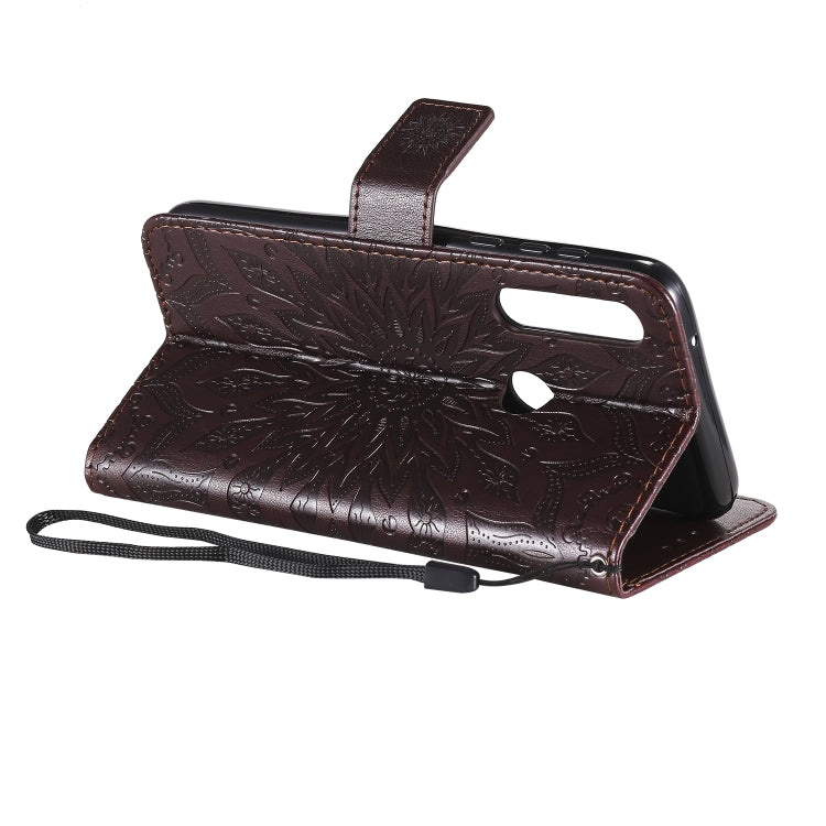 For Motorola Moto G Power Embossed Sunflower Pattern Horizontal Flip PU Leather Case with Holder & Card Slots & Wallet & Lanyard