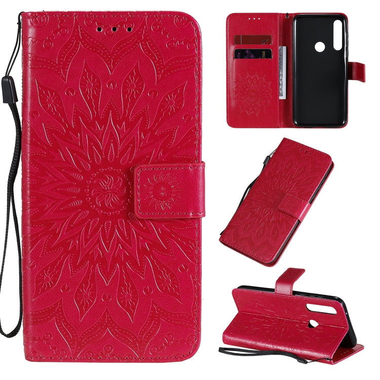 For Motorola Moto G Power Embossed Sunflower Pattern Horizontal Flip PU Leather Case with Holder & Card Slots & Wallet & Lanyard