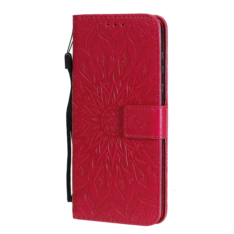 For Motorola Moto G Power Embossed Sunflower Pattern Horizontal Flip PU Leather Case with Holder & Card Slots & Wallet & Lanyard