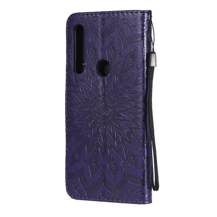 For Motorola Moto G Power Embossed Sunflower Pattern Horizontal Flip PU Leather Case with Holder & Card Slots & Wallet & Lanyard