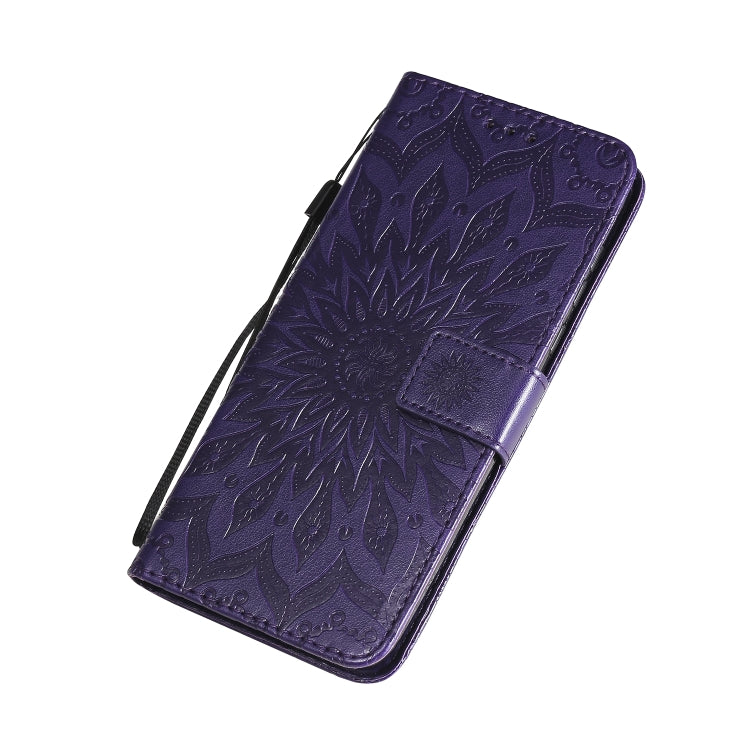 For Motorola Moto G Power Embossed Sunflower Pattern Horizontal Flip PU Leather Case with Holder & Card Slots & Wallet & Lanyard