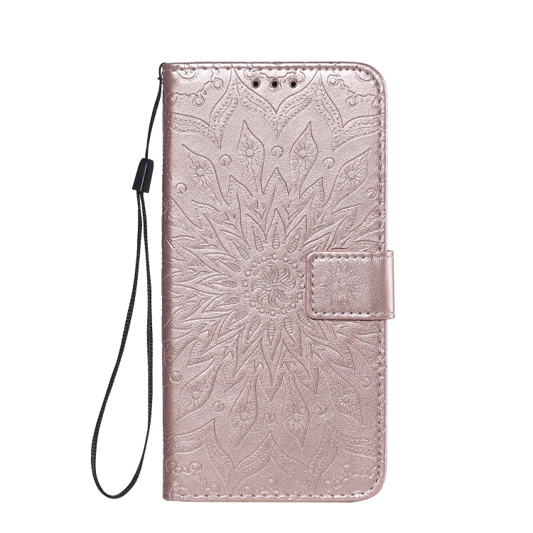 For Motorola Moto G Power Embossed Sunflower Pattern Horizontal Flip PU Leather Case with Holder & Card Slots & Wallet & Lanyard
