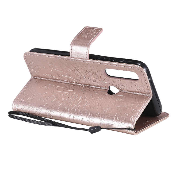 For Motorola Moto G Power Embossed Sunflower Pattern Horizontal Flip PU Leather Case with Holder & Card Slots & Wallet & Lanyard