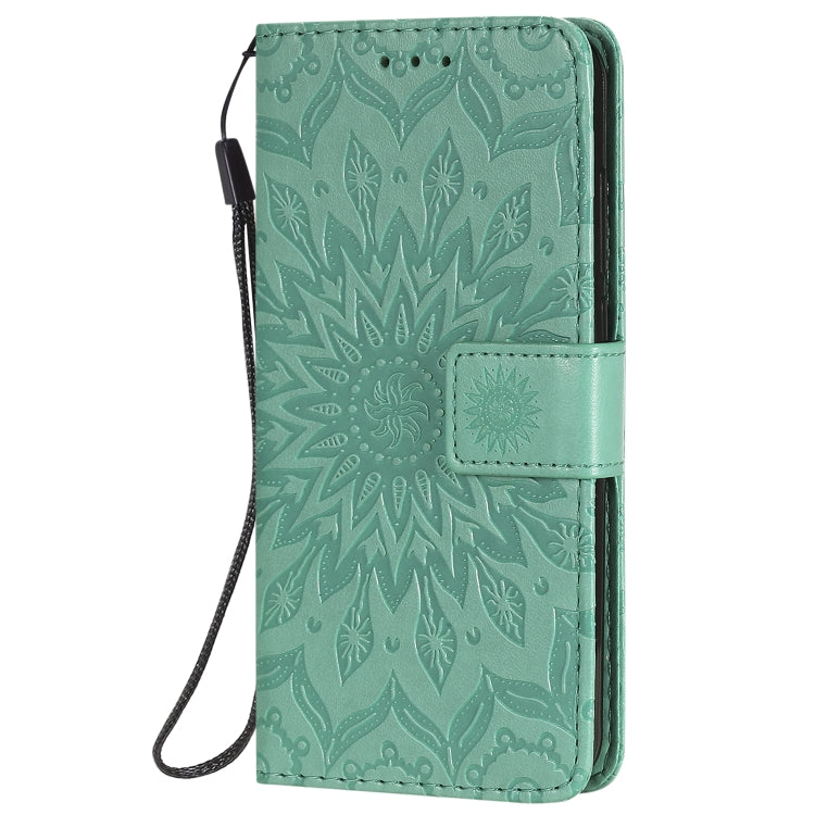 For Nokia 1.3 Embossed Sunflower Pattern Horizontal Flip PU Leather Case with Holder & Card Slots & Wallet & Lanyard