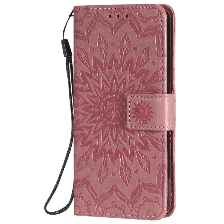 For Nokia 1.3 Embossed Sunflower Pattern Horizontal Flip PU Leather Case with Holder & Card Slots & Wallet & Lanyard