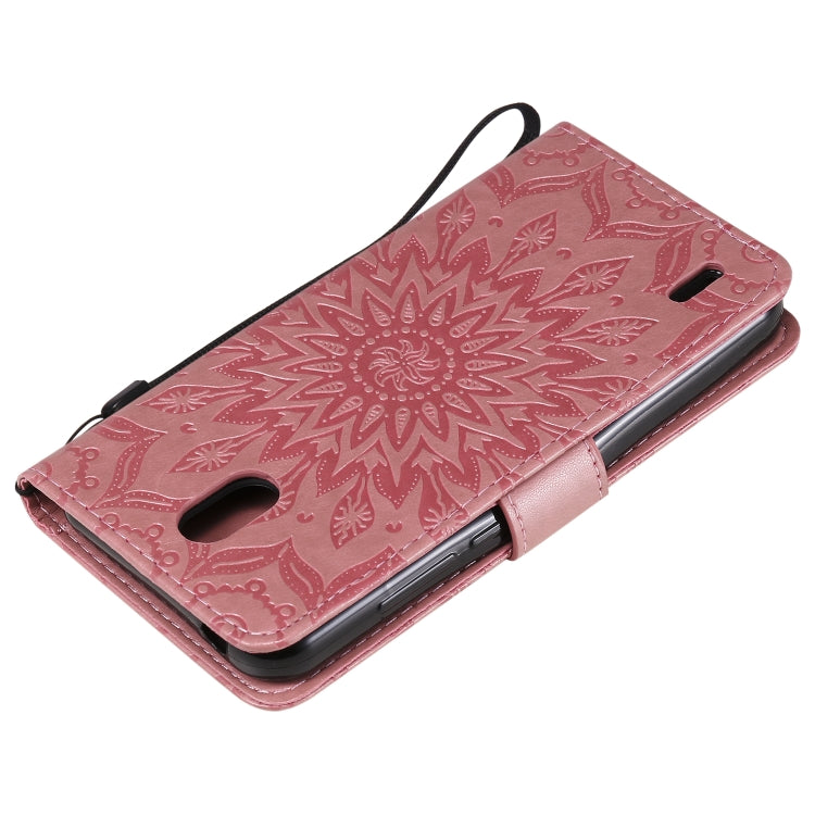 For Nokia 1.3 Embossed Sunflower Pattern Horizontal Flip PU Leather Case with Holder & Card Slots & Wallet & Lanyard