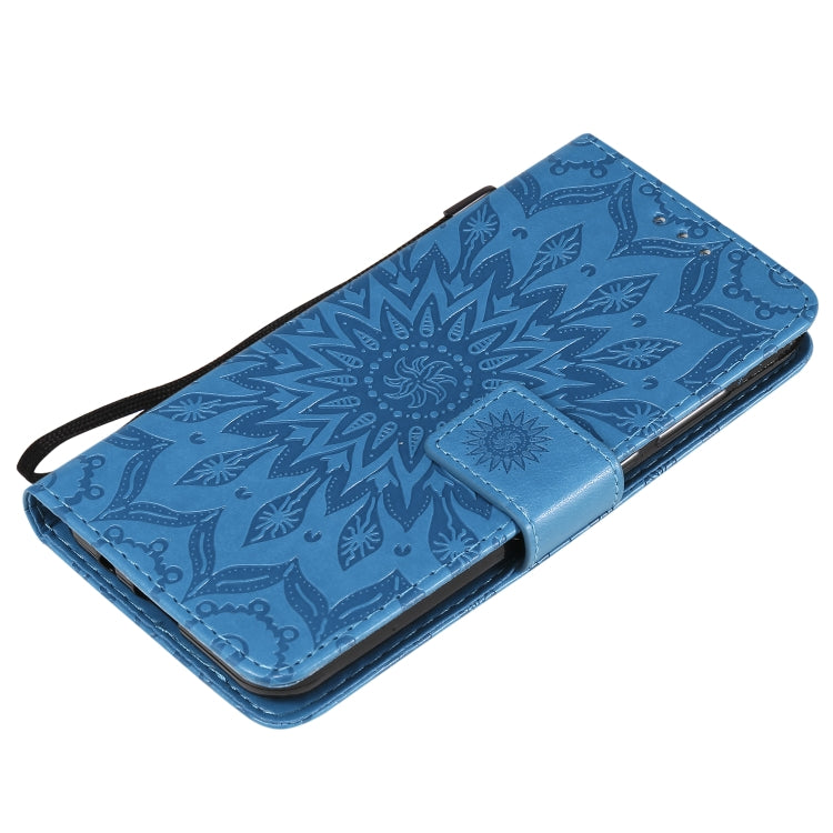 For Nokia 1.3 Embossed Sunflower Pattern Horizontal Flip PU Leather Case with Holder & Card Slots & Wallet & Lanyard