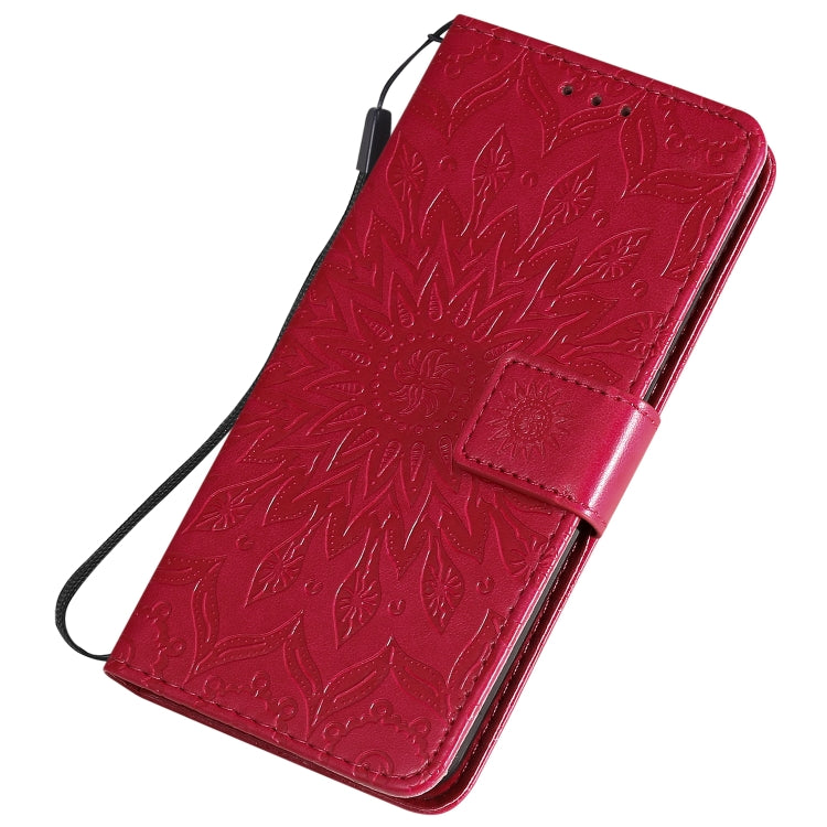 For Nokia 1.3 Embossed Sunflower Pattern Horizontal Flip PU Leather Case with Holder & Card Slots & Wallet & Lanyard