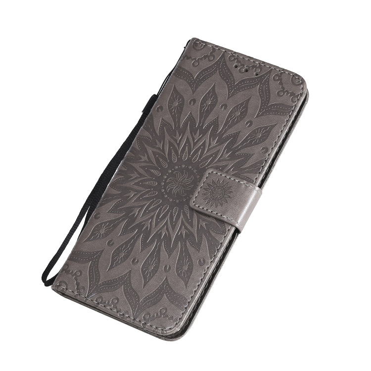 For OPPO Realme 6 Embossed Sunflower Pattern Horizontal Flip PU Leather Case with Holder & Card Slots & Wallet & Lanyard