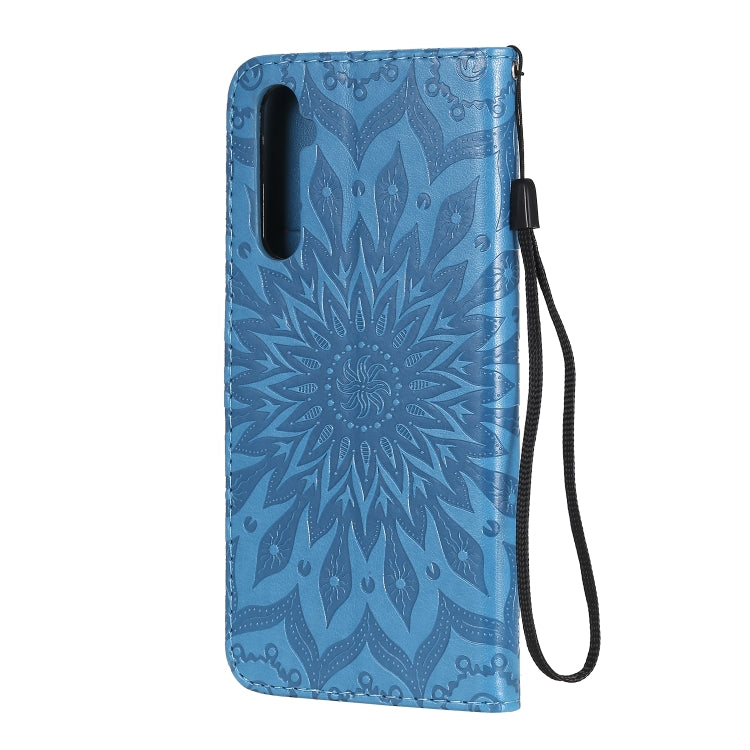 For OPPO Realme 6 Embossed Sunflower Pattern Horizontal Flip PU Leather Case with Holder & Card Slots & Wallet & Lanyard
