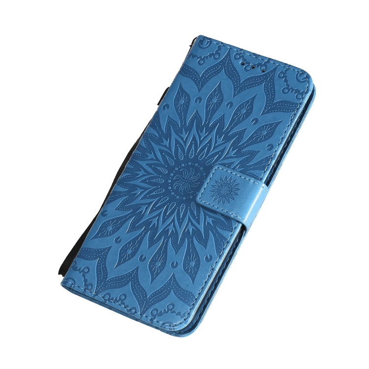 For OPPO Realme 6 Embossed Sunflower Pattern Horizontal Flip PU Leather Case with Holder & Card Slots & Wallet & Lanyard