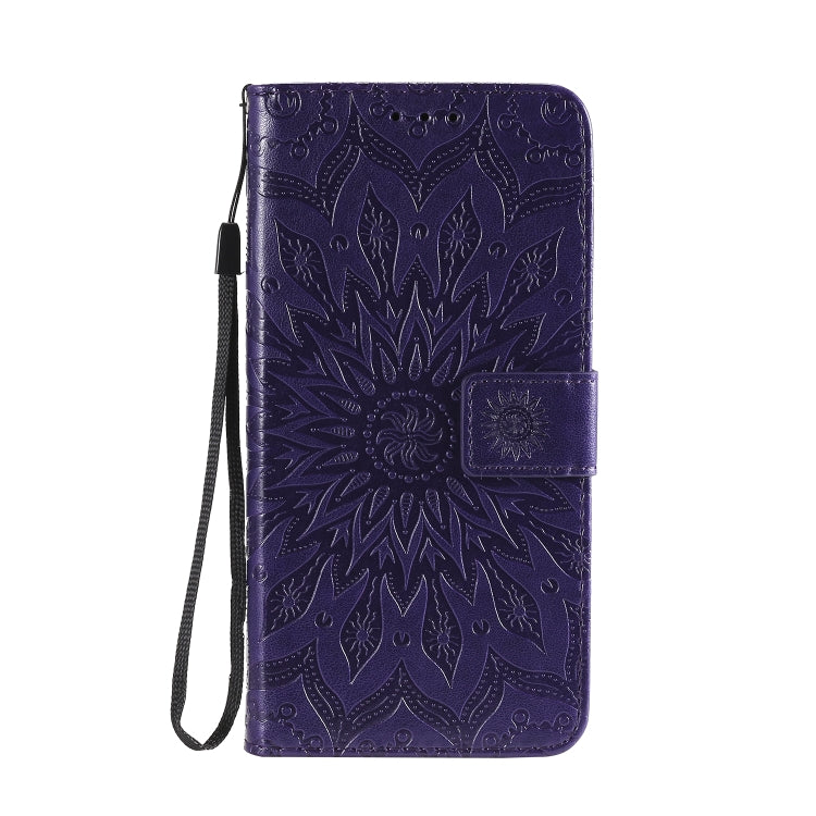 For OPPO Realme 6 Embossed Sunflower Pattern Horizontal Flip PU Leather Case with Holder & Card Slots & Wallet & Lanyard