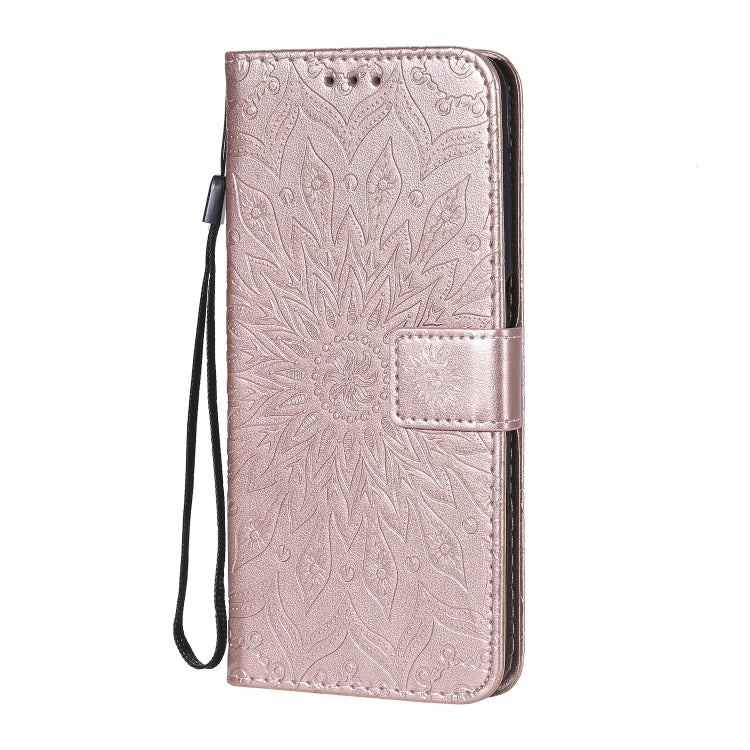 For OPPO Realme 6 Embossed Sunflower Pattern Horizontal Flip PU Leather Case with Holder & Card Slots & Wallet & Lanyard