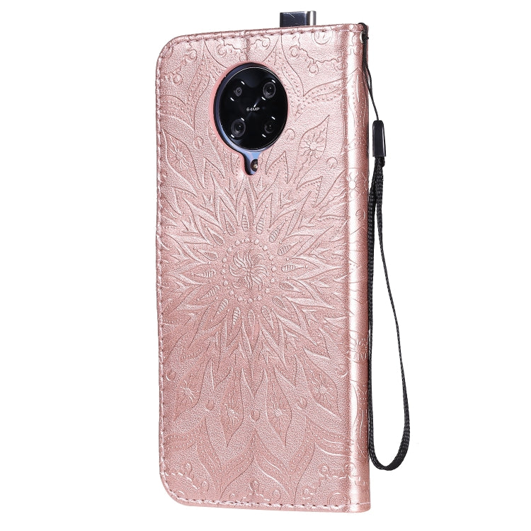 For Xiaomi Redmi K30 Pro Embossed Sunflower Pattern Horizontal Flip PU Leather Case with Holder & Card Slots & Wallet & Lanyard