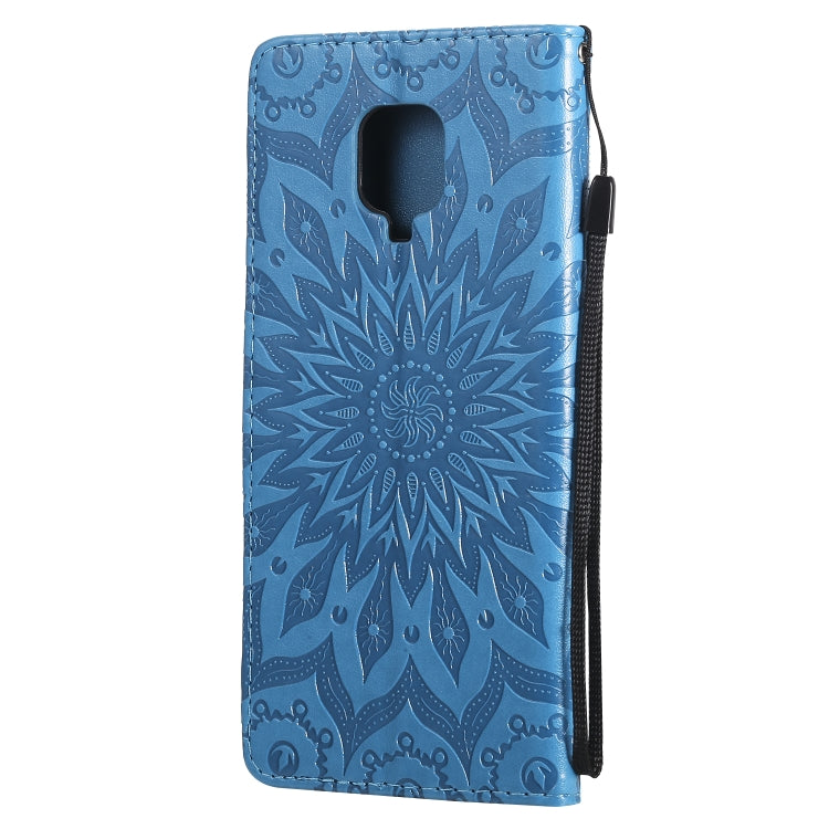 For Xiaomi Redmi Note 9 Pro Embossed Sunflower Pattern Horizontal Flip PU Leather Case with Holder & Card Slots & Wallet & Lanyard