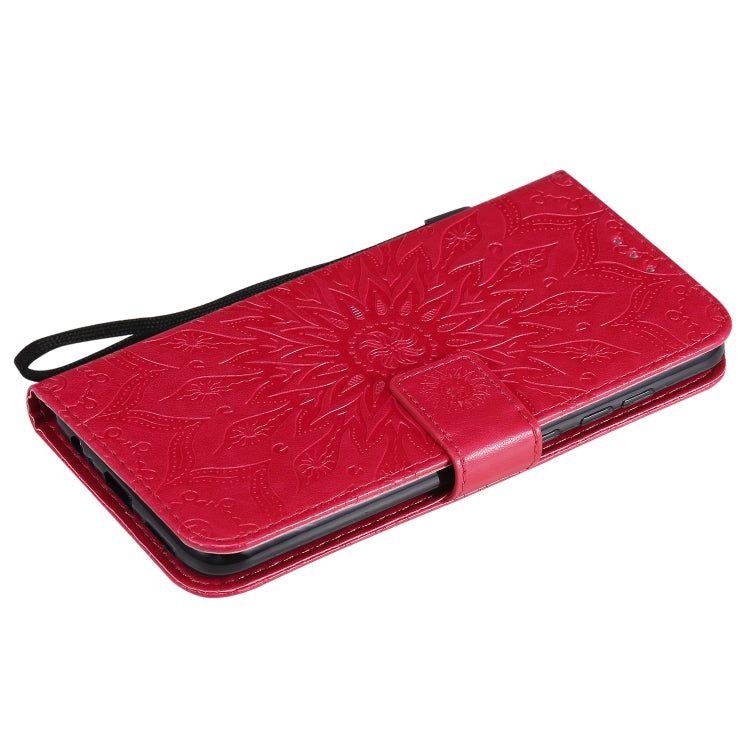 For Xiaomi Redmi Note 9/Redmi 10X 4G Embossed Sunflower Pattern Horizontal Flip PU Leather Case with Holder & Card Slots & Wallet & Lanyard