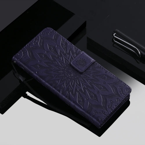 For Xiaomi Redmi Note 9/Redmi 10X 4G Embossed Sunflower Pattern Horizontal Flip PU Leather Case with Holder & Card Slots & Wallet & Lanyard