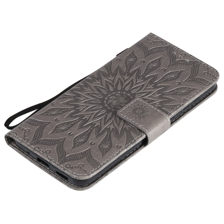 For Nokia 2.3 Embossed Sunflower Pattern Horizontal Flip PU Leather Case with Holder & Card Slots & Wallet & Lanyard
