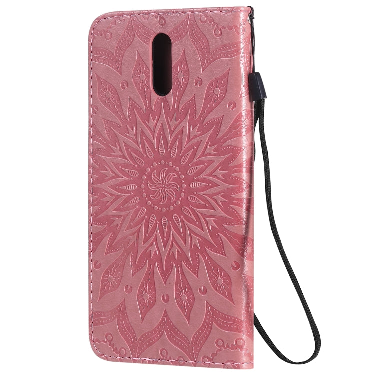For Nokia 2.3 Embossed Sunflower Pattern Horizontal Flip PU Leather Case with Holder & Card Slots & Wallet & Lanyard