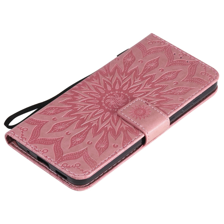 For Nokia 2.3 Embossed Sunflower Pattern Horizontal Flip PU Leather Case with Holder & Card Slots & Wallet & Lanyard