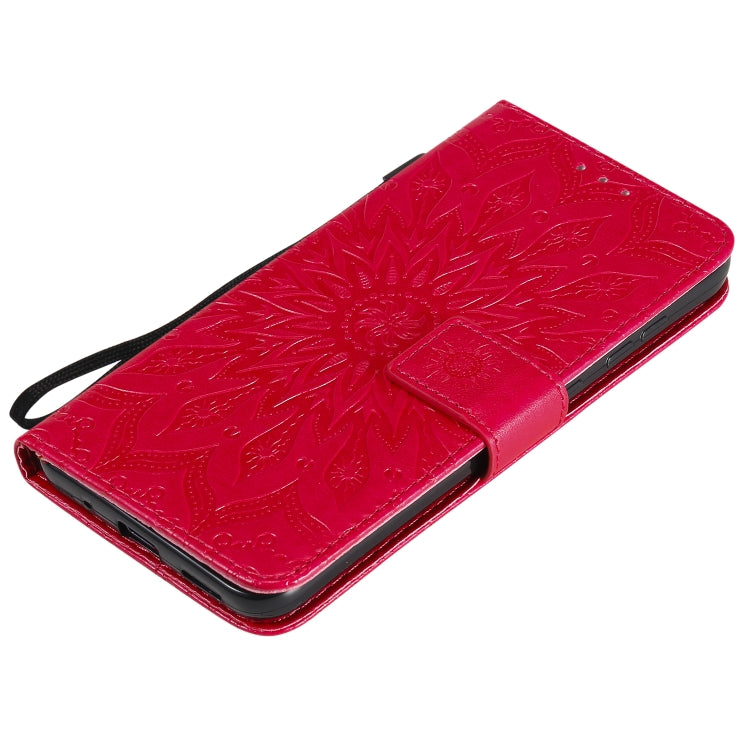 For Nokia 2.3 Embossed Sunflower Pattern Horizontal Flip PU Leather Case with Holder & Card Slots & Wallet & Lanyard