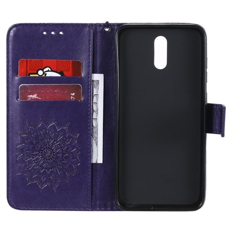 For Nokia 2.3 Embossed Sunflower Pattern Horizontal Flip PU Leather Case with Holder & Card Slots & Wallet & Lanyard